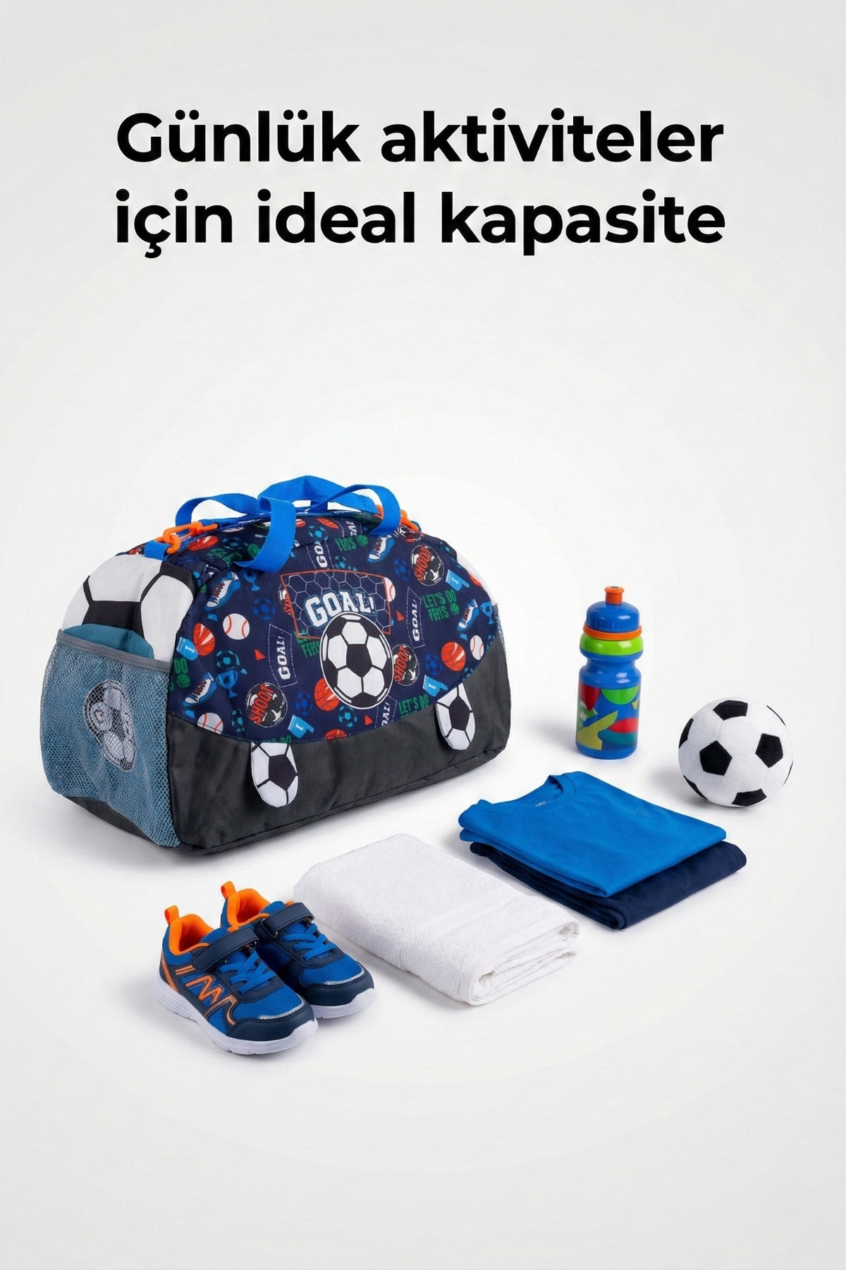 Genel Markalar  Goal Desenli Çocuk Spor ve Seyahat Çantası 25L – Su Geçirmez, Omuz & El Taşıma - Görsel 8
