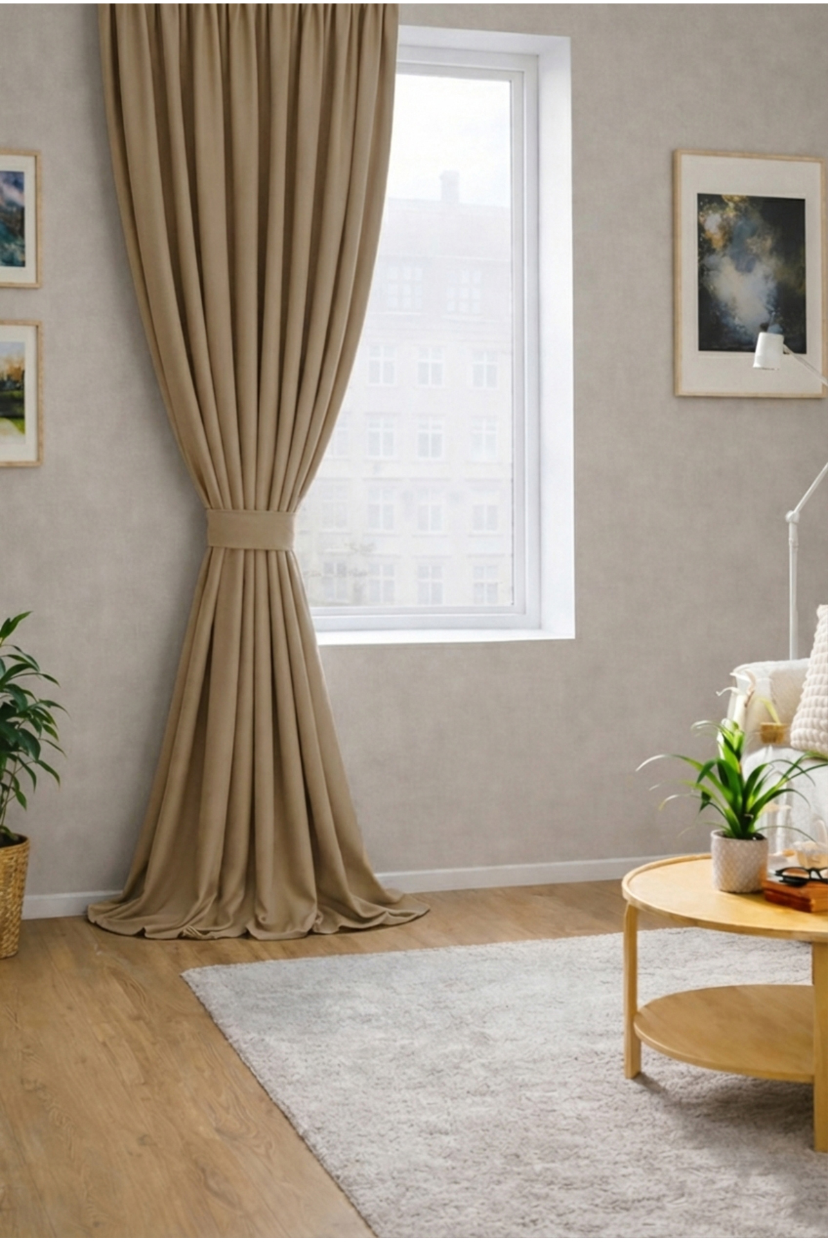 Dark Mink Velvety Fabric Extrafor Shirr New Season Single Wing Background Curtain