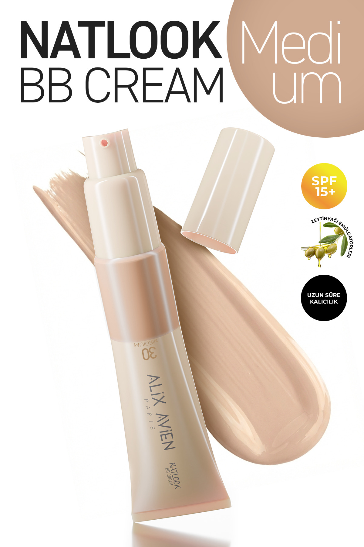 Alix Avien Doğal Parlaklık Sağlayan SPF15 Faktör Nemlendiren BB Krem - Natlook BB Cream 30 Medium - Fiyatı, Yorumları