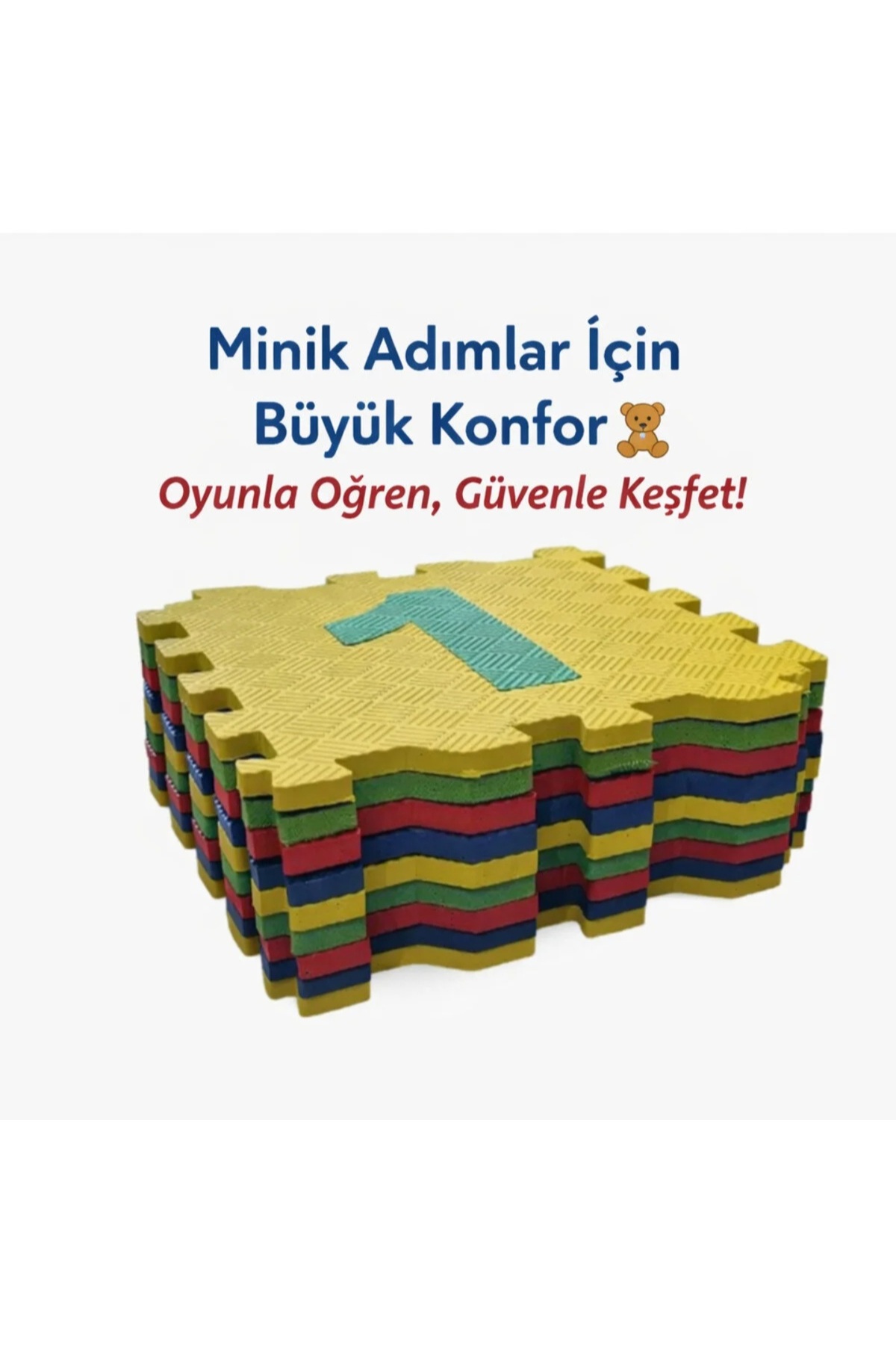 EKİM TOYS 9 Parça Büyük Boy 35*35 13 mm Rakamlı Sayılı Eva Oyun Karosu Yer Matı Puzzle Yapboz fotoğrafı 2 (önizleme)