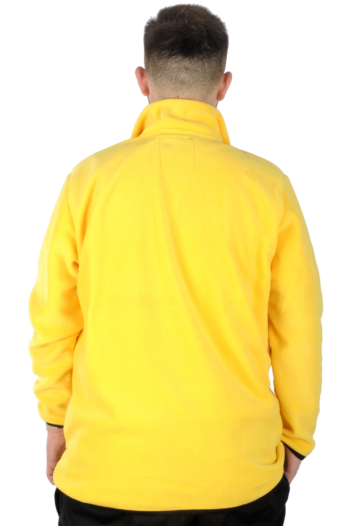 ModeXL Mode XL Büyük Beden Erkek Fermuarlı Polar Hırka Dik Yaka 22550 Sarı görsel 6