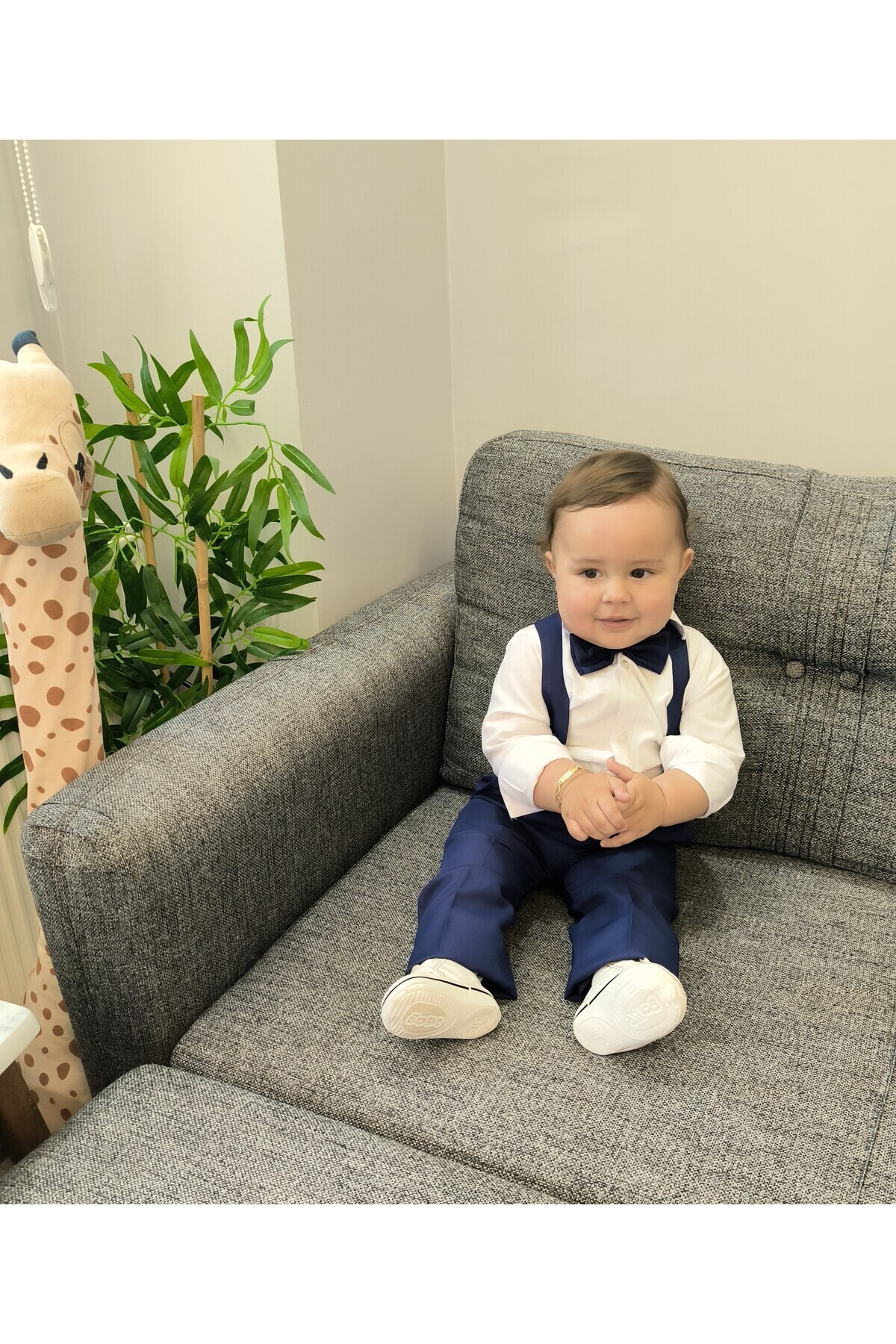 HAYTA Çocuk Takım Çocuk Salopet Takım Gömlekli Papyonlu Sax fotoğrafı 7 (önizleme)