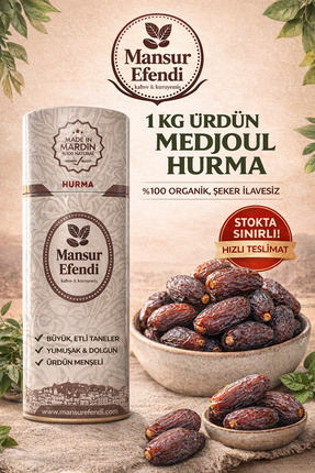 Mansur Efendi Hurma Ürdün Hurması Medjoul Dates 1kg %100 organik PM