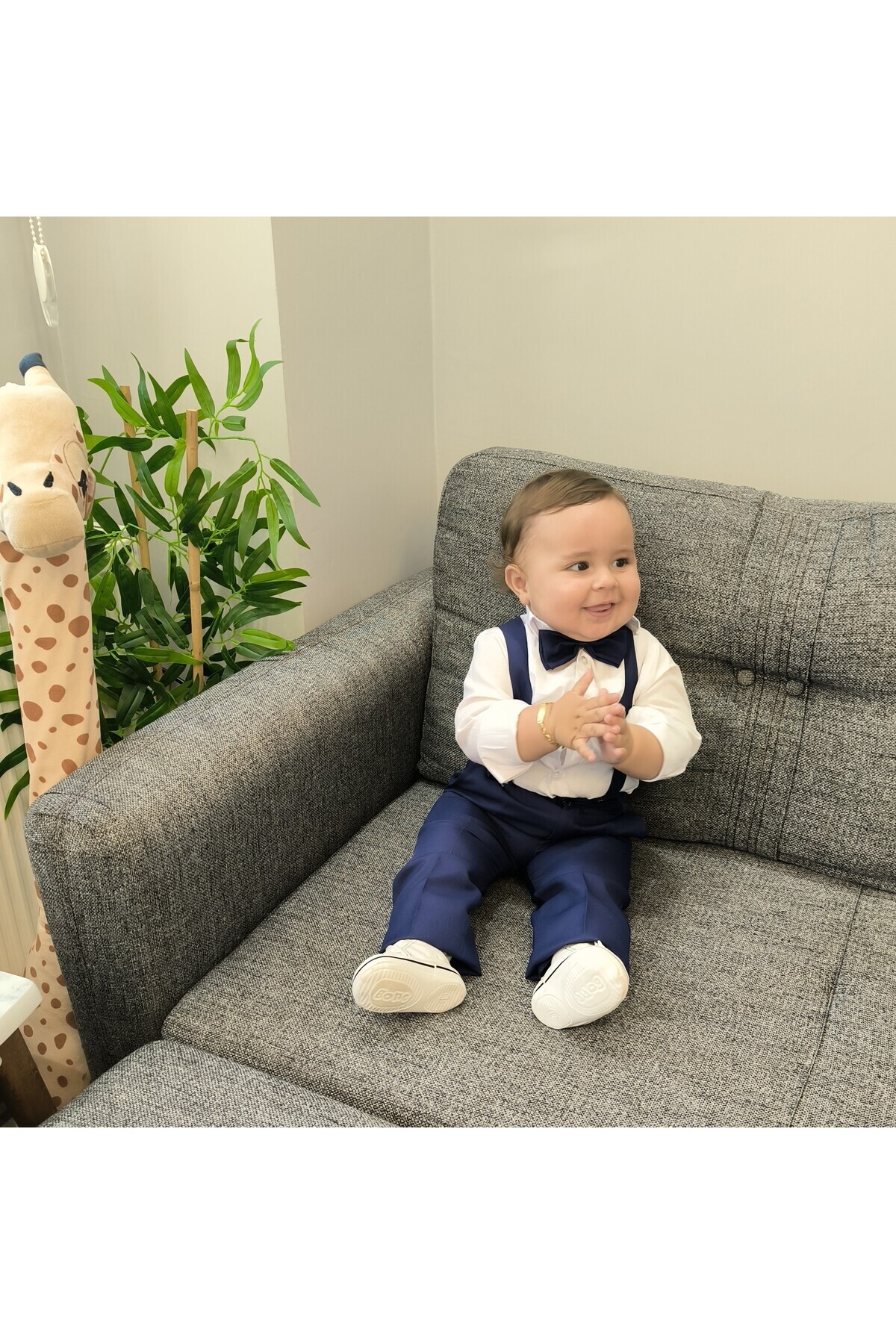 HAYTA Çocuk Takım Çocuk Salopet Takım Gömlekli Papyonlu Sax fotoğrafı 5 (önizleme)