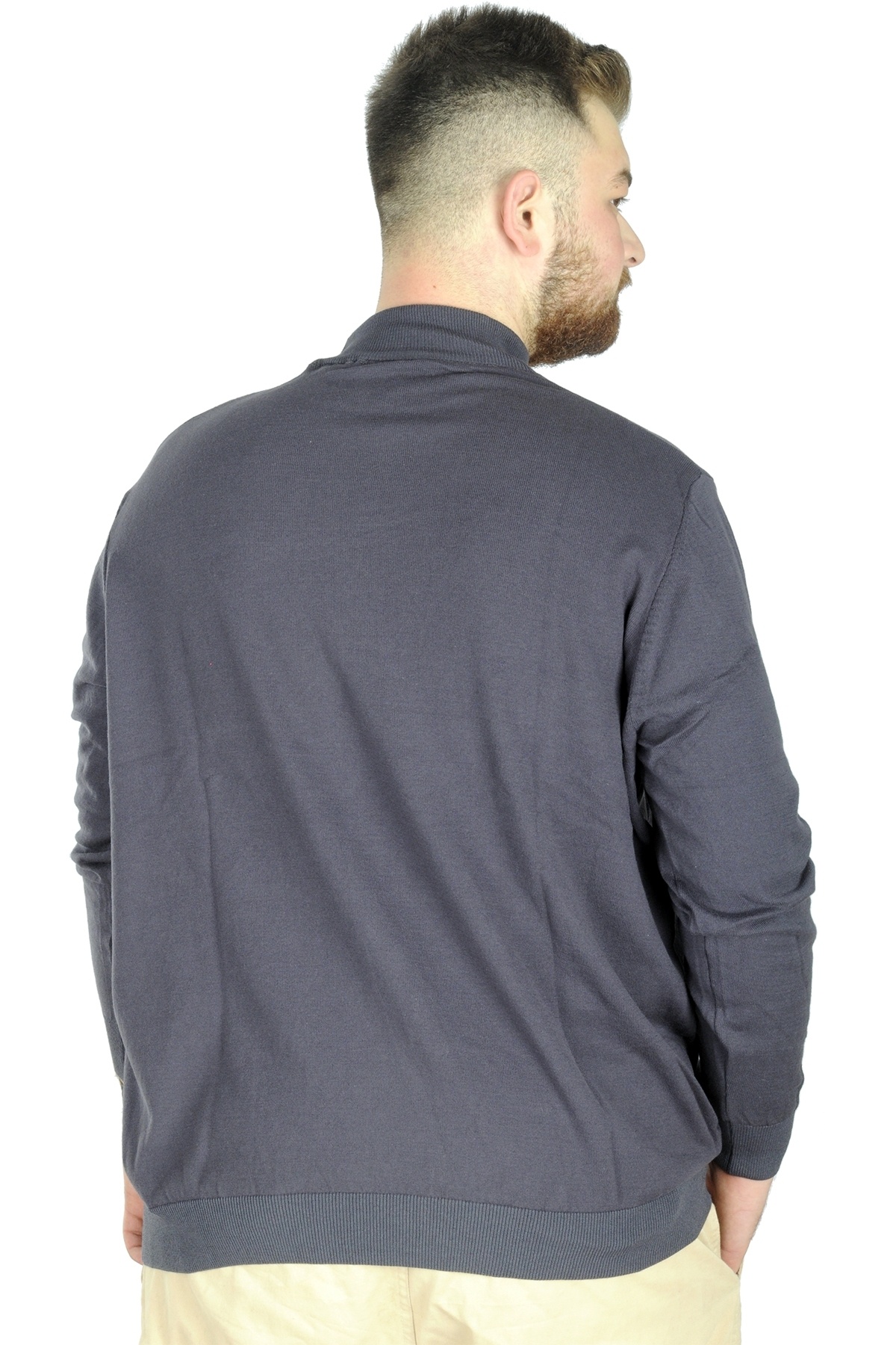 ModeXL Mode XL Büyük Beden Kazak Yarım Balıkçı 22208 Füme görsel 6