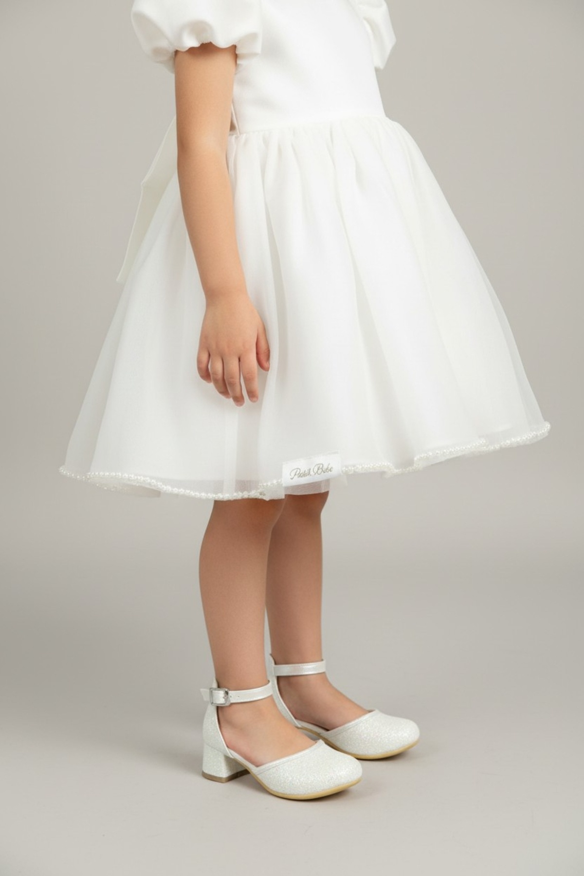 PATİK BEBE Kız Çocuk Beyaz Abiye Kare Topuklu Ayakkabı fotoğrafı 6 (önizleme)