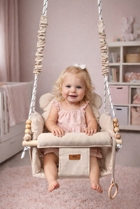 ConconBebe Concon Bebe Çocuk Pufy Emniyet Kemerli Salıncak Çocuk Salıncak