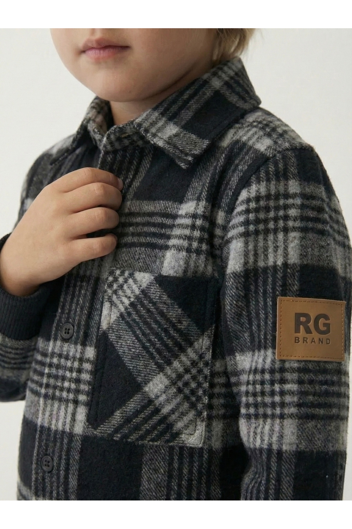 rg kidsstore Bebek Jaglon Detaylı Oduncu Gömleği fotoğrafı 2 (önizleme)