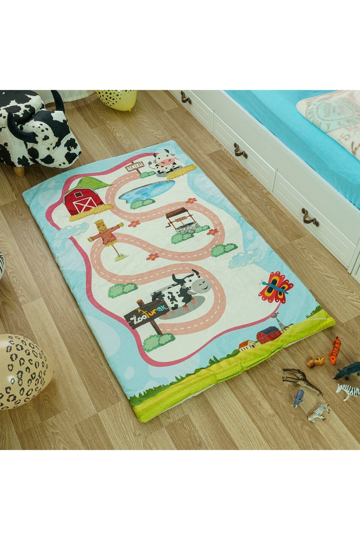 zooturak Çocuk Oyun Matı Bebek Minderi Inek 100x150 fotoğrafı 3 (önizleme)