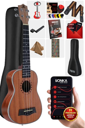 Midex Mu-21 Pro Yüksek Kaliteli Maun Soprano Ukulele Seti
