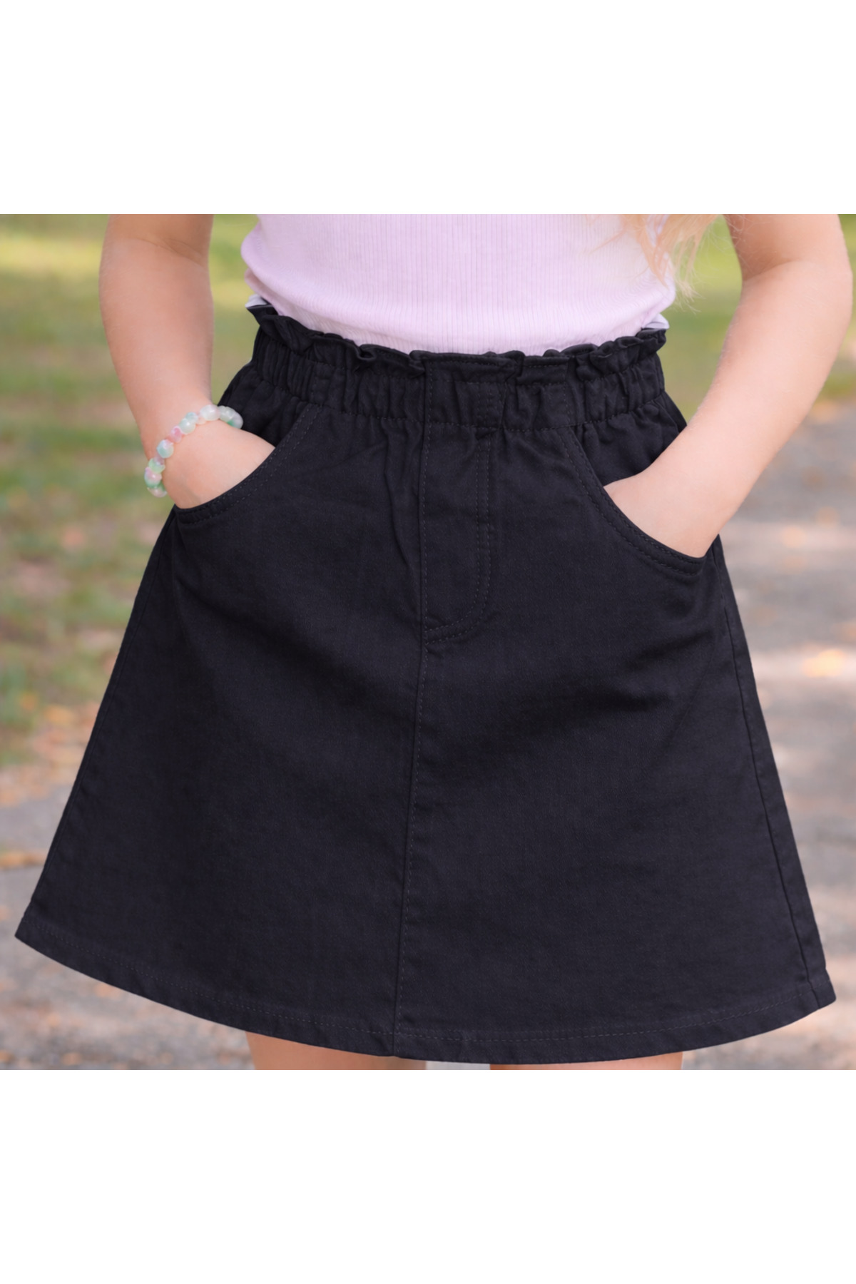 Çello mello  Kız çocuk bel lastikli likralı gabardin etek