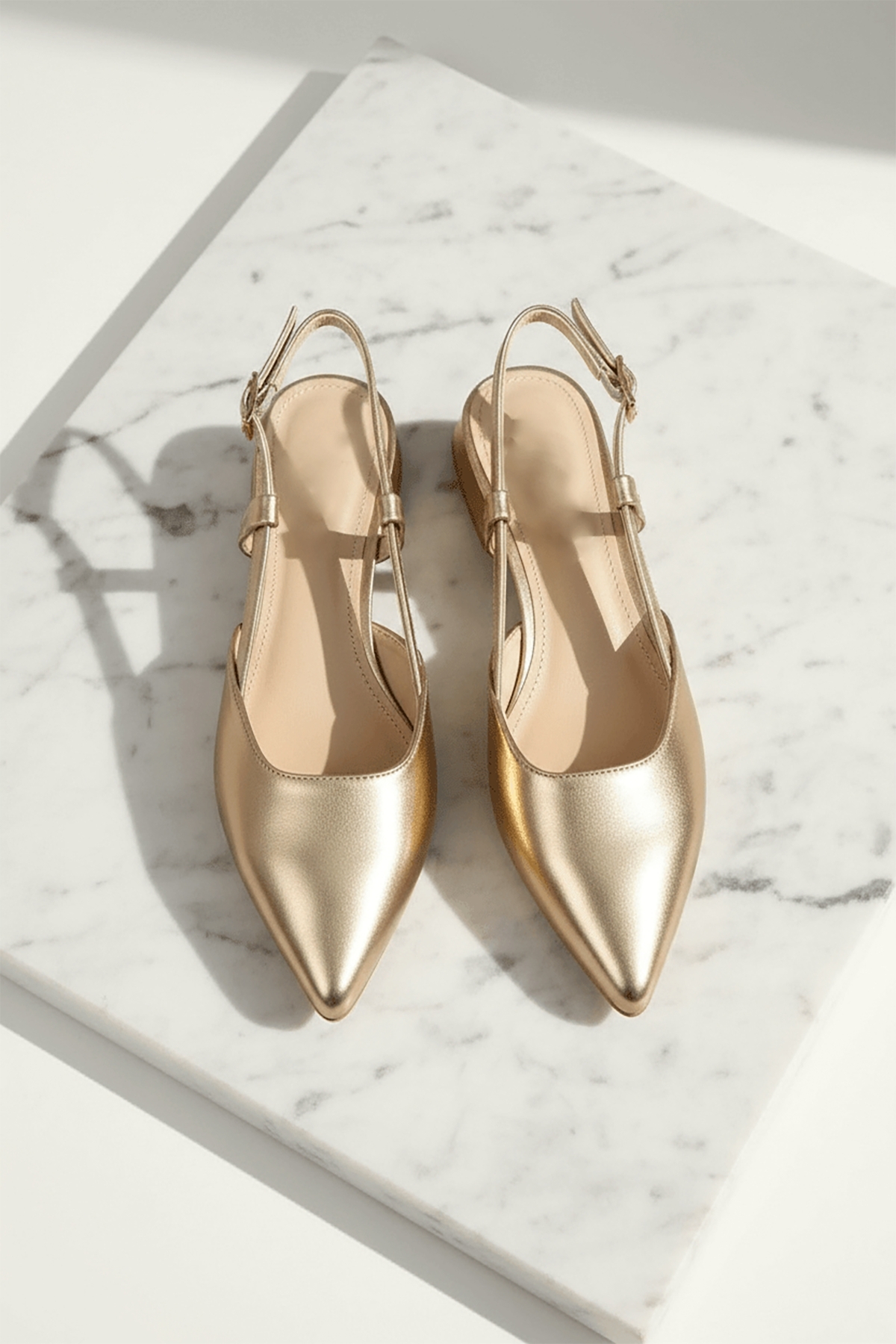 DİVOLYA  Felina Gold Kırışık ( 3 cm Topuklu ) Sivri Burun Topuklu Ayakkabı - Görsel 2