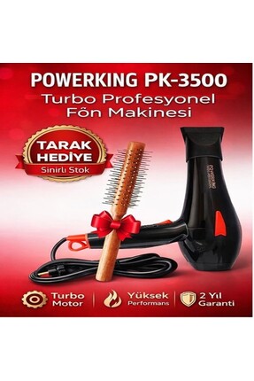 POWERKİNG 2500 Wt Profesyonel Fön Makinesi Kuaförlerin Tercihi 2Yıl Garanti İ...
