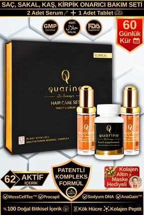 Dr.Sammy's Quarine Premium Saç Bakım Seti (62 AKTİF IÇERİK) Dökülme Karşıtı O...