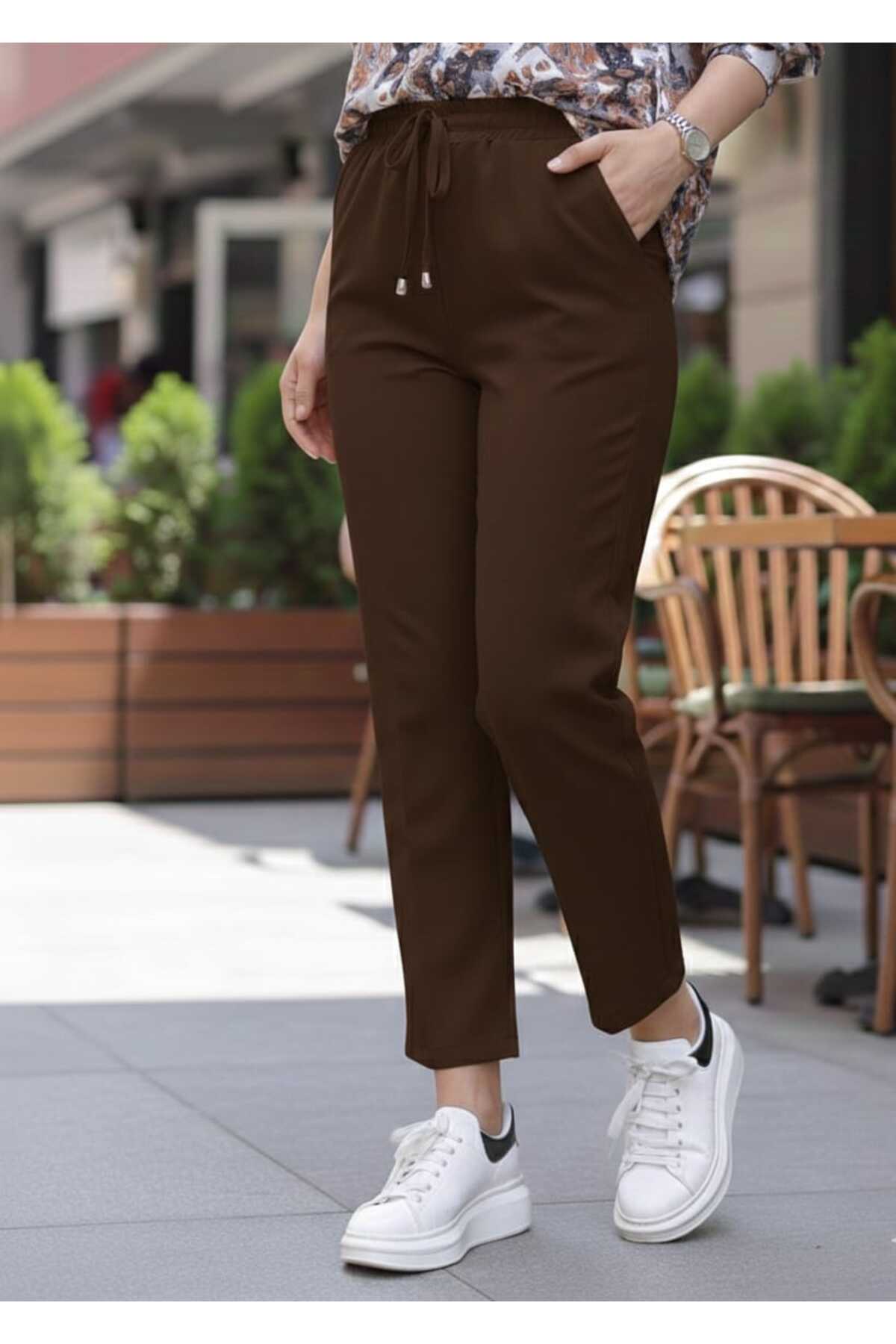 Genel Markalar  Kadın Havuç Kesim Bilek Boy Beli Lastikli Kumaş PantoloN KİLO BASEN ÖLÇÜ İKİNCİ RESİM GEÇİNİZ - Görsel 4