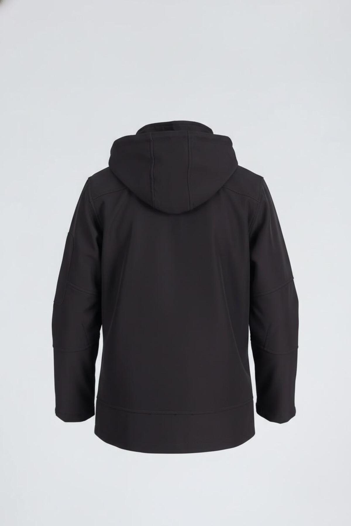 Vatan Tekstil Erkek Slim Fit Softshell Kapüşonlu Erkek Mont Su İtici Rüzgar Geçirmez görsel 4