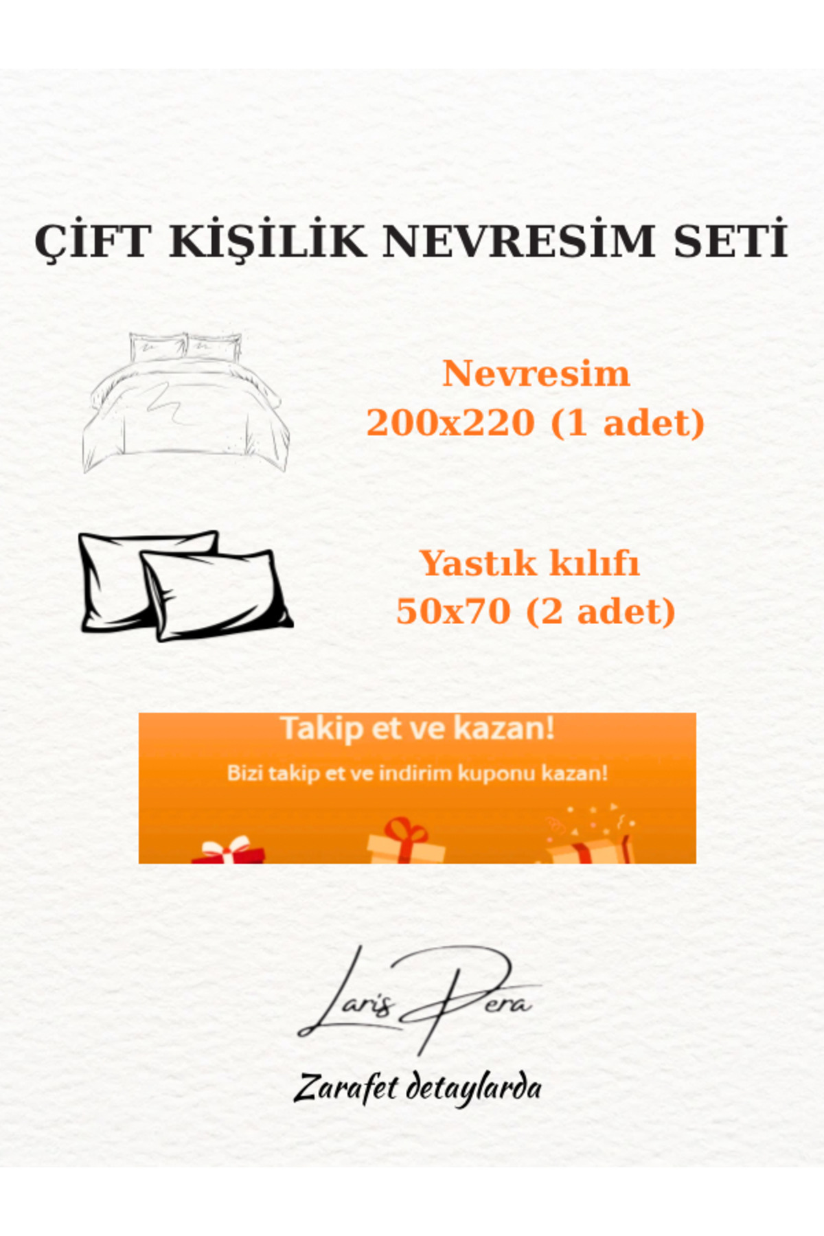 Larispera İpliği Boyalı Pamuklu Düğmeli Çift Kişilik Nevresim Seti 200x220 cm fotoğrafı 3 (önizleme)