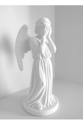 DEMİRHAN3D Beyaz Renk 20cm 3D Baskı Gotik Melek Figürü | Koleksiyonluk Dekora...