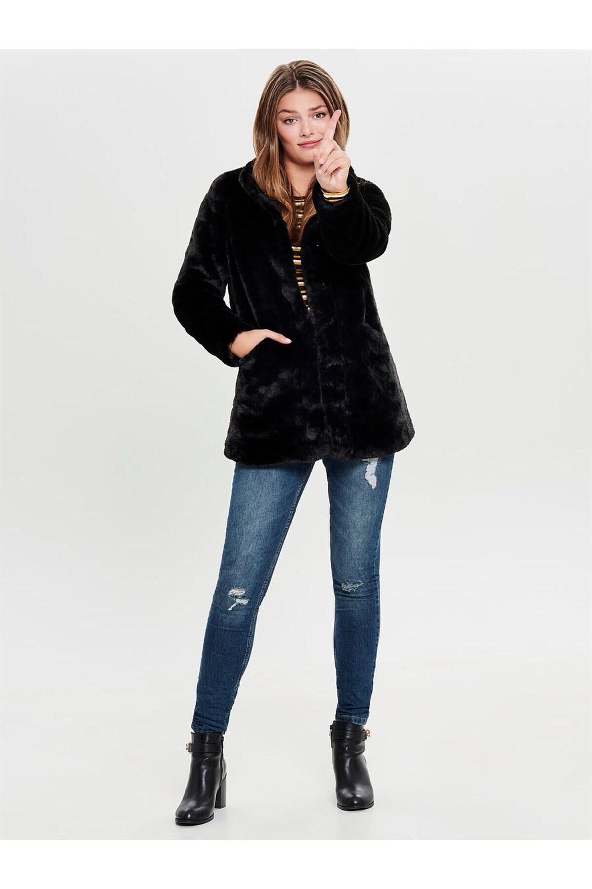 ONLY Onlvida Faux Fur Kadın Mont 15164600 görsel 3