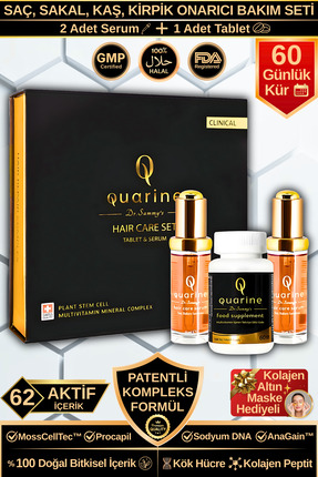 Dr.Sammy's Quarine Premium Saç Bakım Seti (62 AKTİF IÇERİK) Dökülme Karşıtı O...