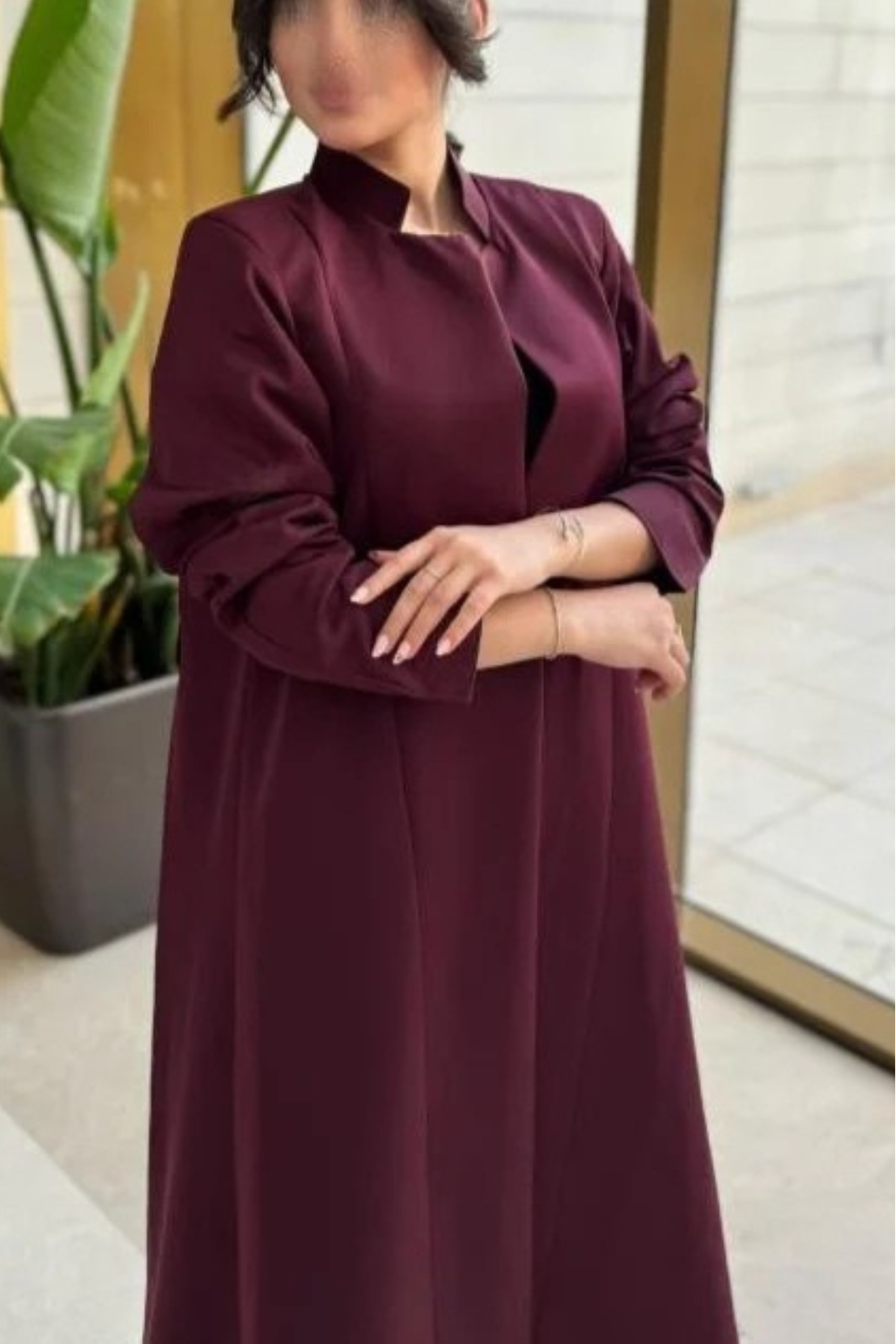 Abaya blazer crepe fabric without shine multiple colors - free hijab