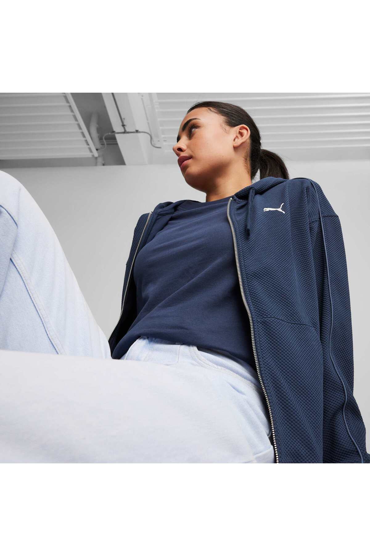 Puma HER Kadın Tam Fermuarlı Kapüşonlu Sweatshirt görsel 3