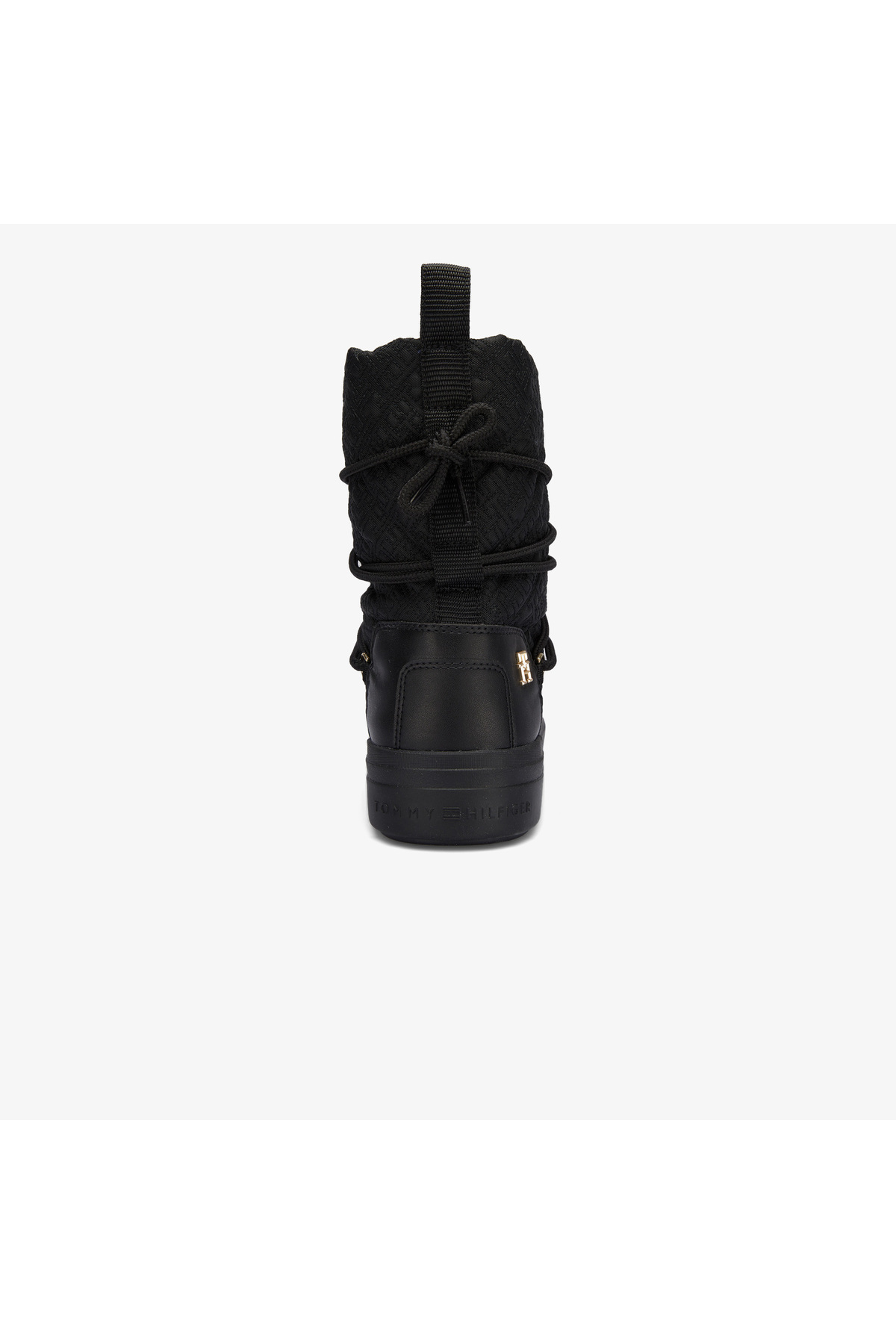 Tommy Hilfiger Lace-Up Monogram Kadın Siyah Bot görsel 2