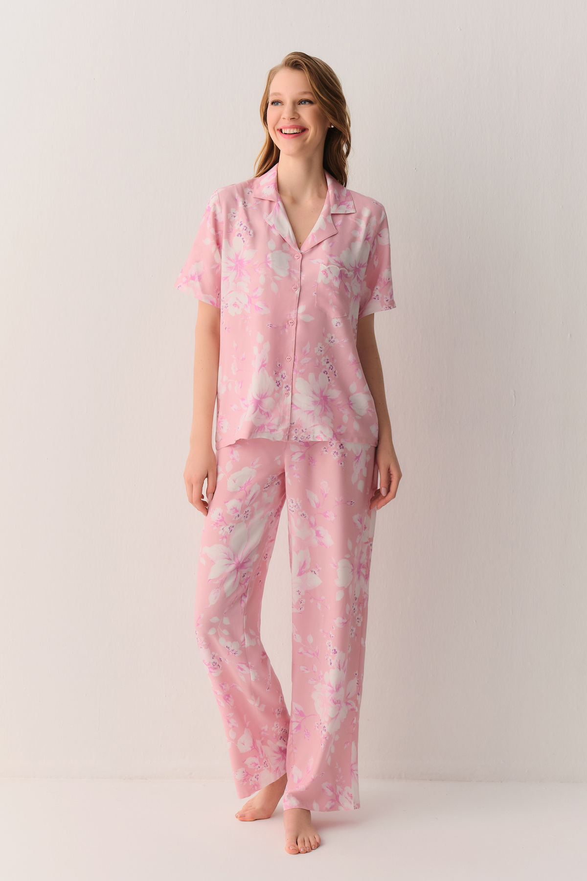 Suwen Ashley Shirt Collar Pajama Set