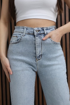 ESPY LIFE Bolpaça Açık Mavi Karyıkama Ön Taş Detaylı