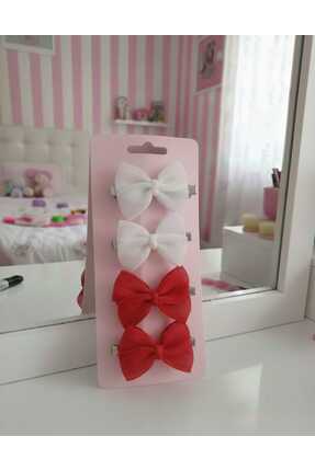 Retro Women Kız Çocuk Tül Keten Kurdele Fiyonk Hediye Doğum Günü Toka Seti(DÖ...