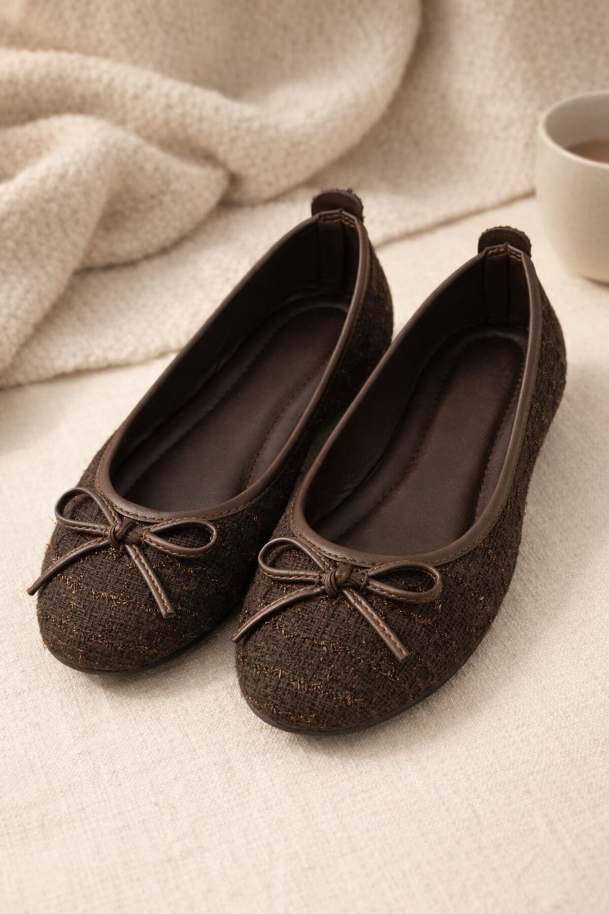 Slipcat  Tüvit Kumaş Mary Jane Babet Şık Tokalı Ortopedik Taban Günlük Ayakkabı - Görsel 6