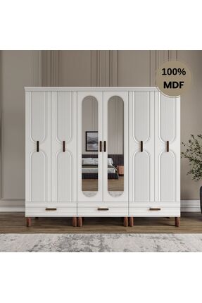 comiet Zen 6 kapak ayaklı tasarım country MDF gardırop