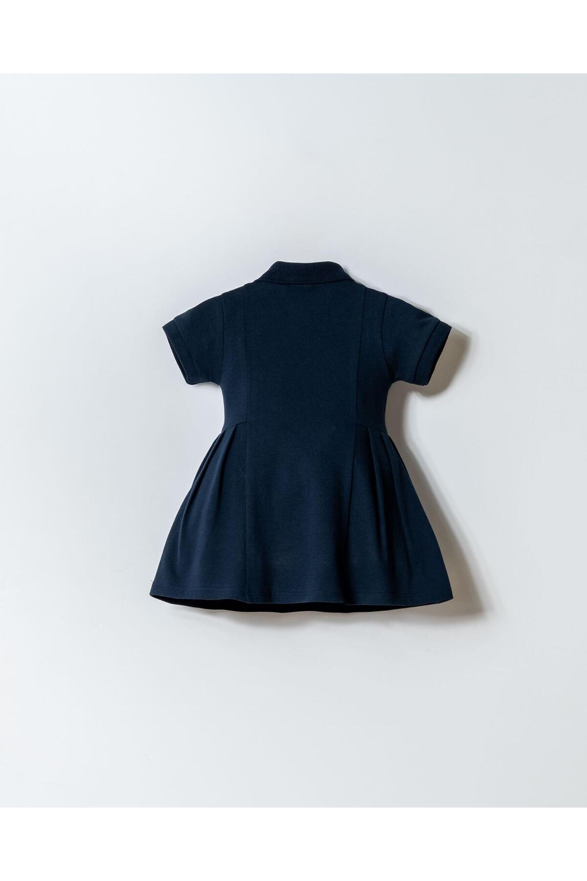 U.S. Polo Assn. Kız Bebek Pike Elbise %100 Pamuk Polo Yaka Günlük & Yazlık Elbise fotoğrafı 4 (önizleme)