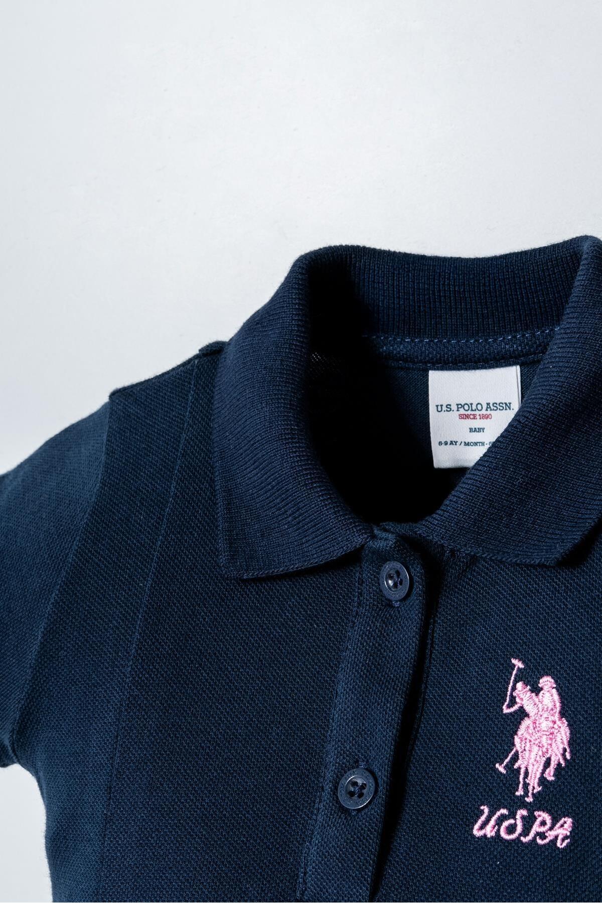 U.S. Polo Assn. Kız Bebek Pike Elbise %100 Pamuk Polo Yaka Günlük & Yazlık Elbise fotoğrafı 2 (önizleme)