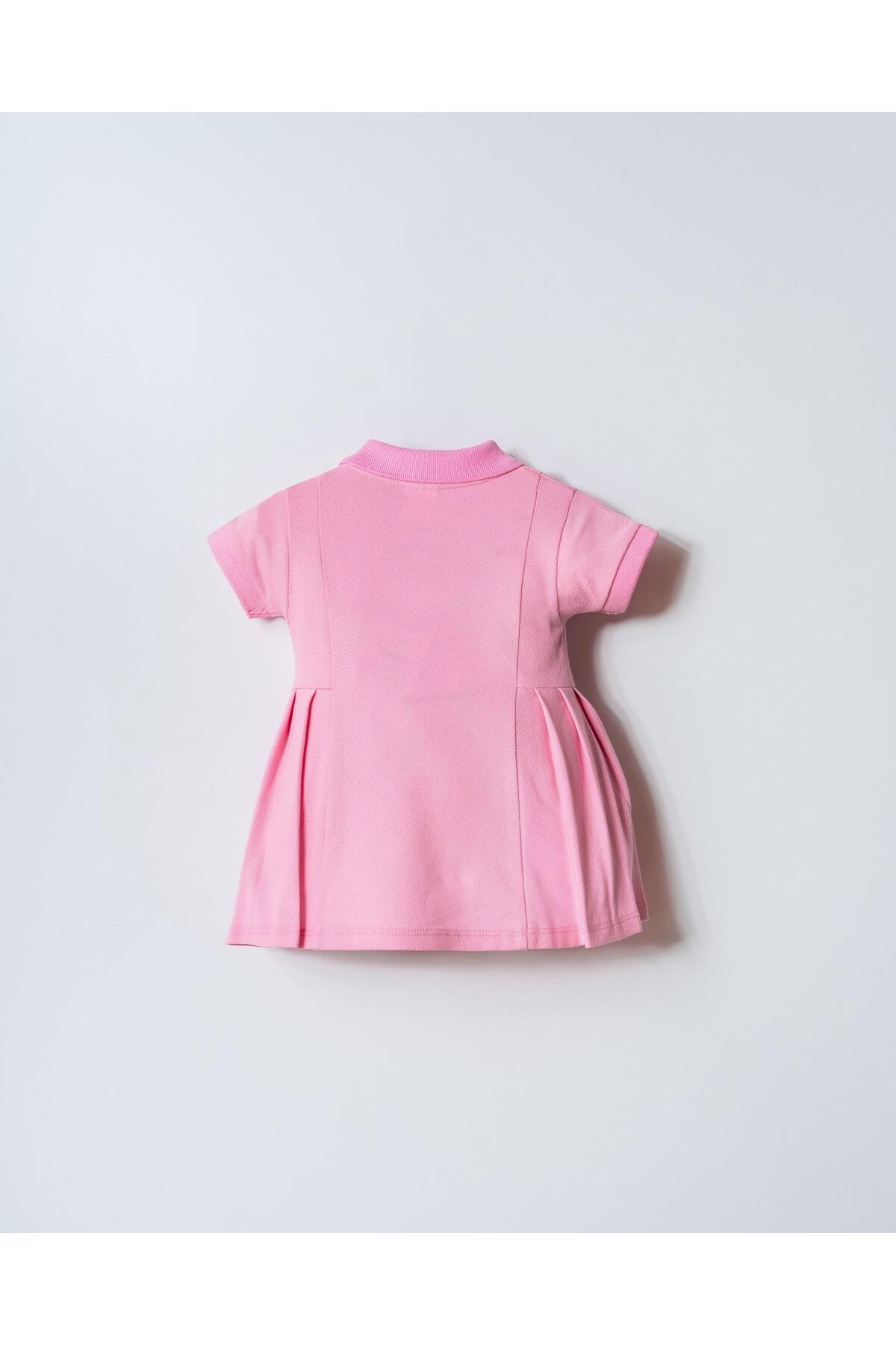 U.S. Polo Assn. Kız Bebek Pike Elbise %100 Pamuk Polo Yaka Günlük & Yazlık Elbise fotoğrafı 4 (önizleme)