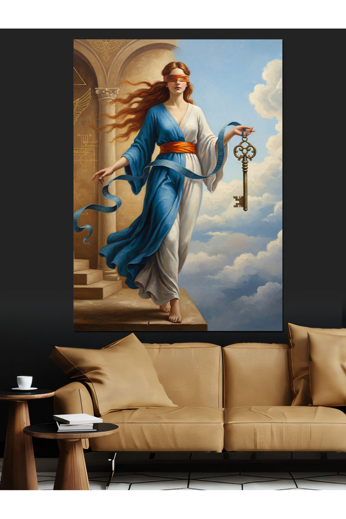 Mavi Elbiseli Yüksek kaliteli yağlı boya dokulu Kanvas Canvas Tablo kanvas tablo canvas tablo duvar