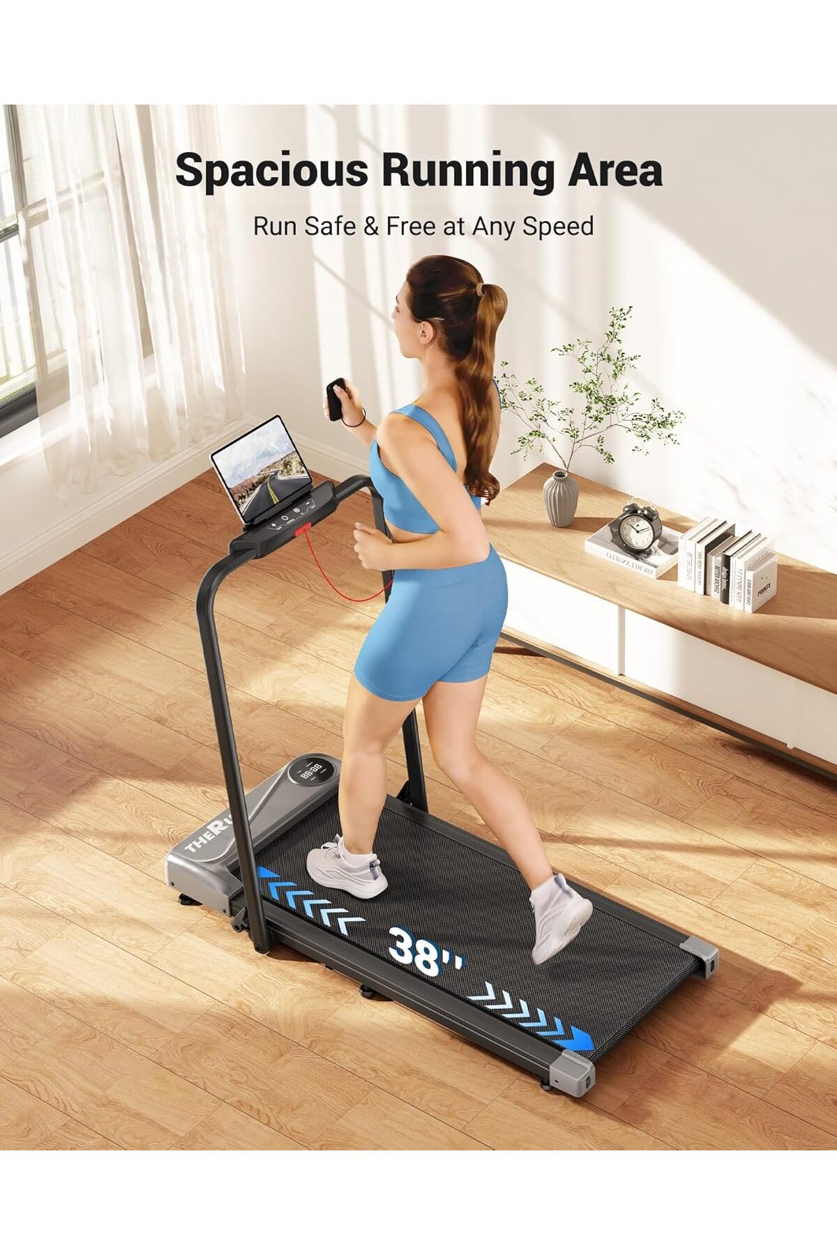 جهاز مشي قابل للطي 3 في 1 مزود بمقابض، وسماعة بلوت...