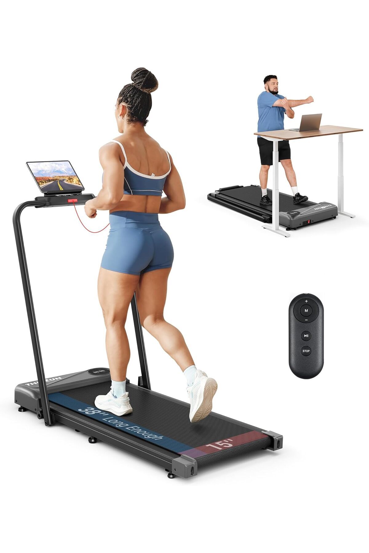 جهاز مشي قابل للطي 3 في 1 مزود بمقابض، وسماعة بلوت...