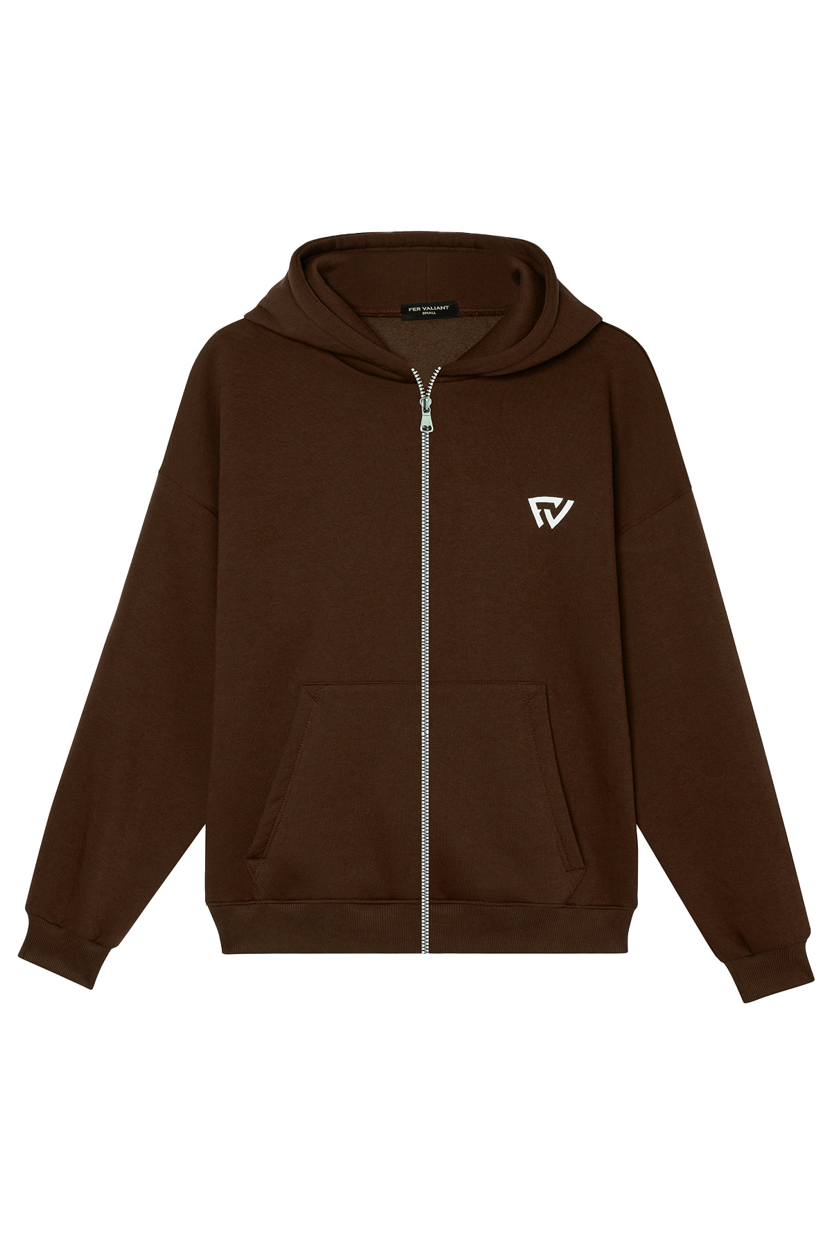 Fer Valiant Basic Hooded Oversize Cardigan Zipper Sweatshirt