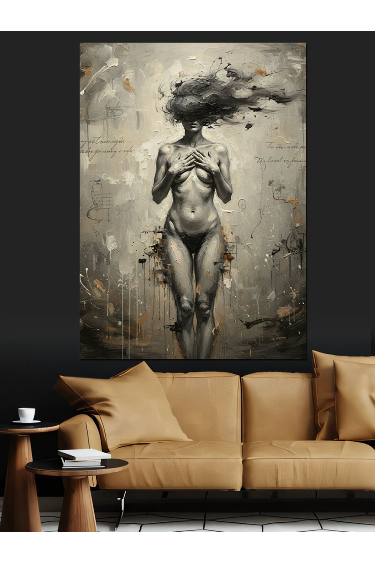 Siyah Beyaz Kadın Yüksek kaliteli yağlı boya dokulu Kanvas Canvas Tablo kanvas tablo canvas tablo d