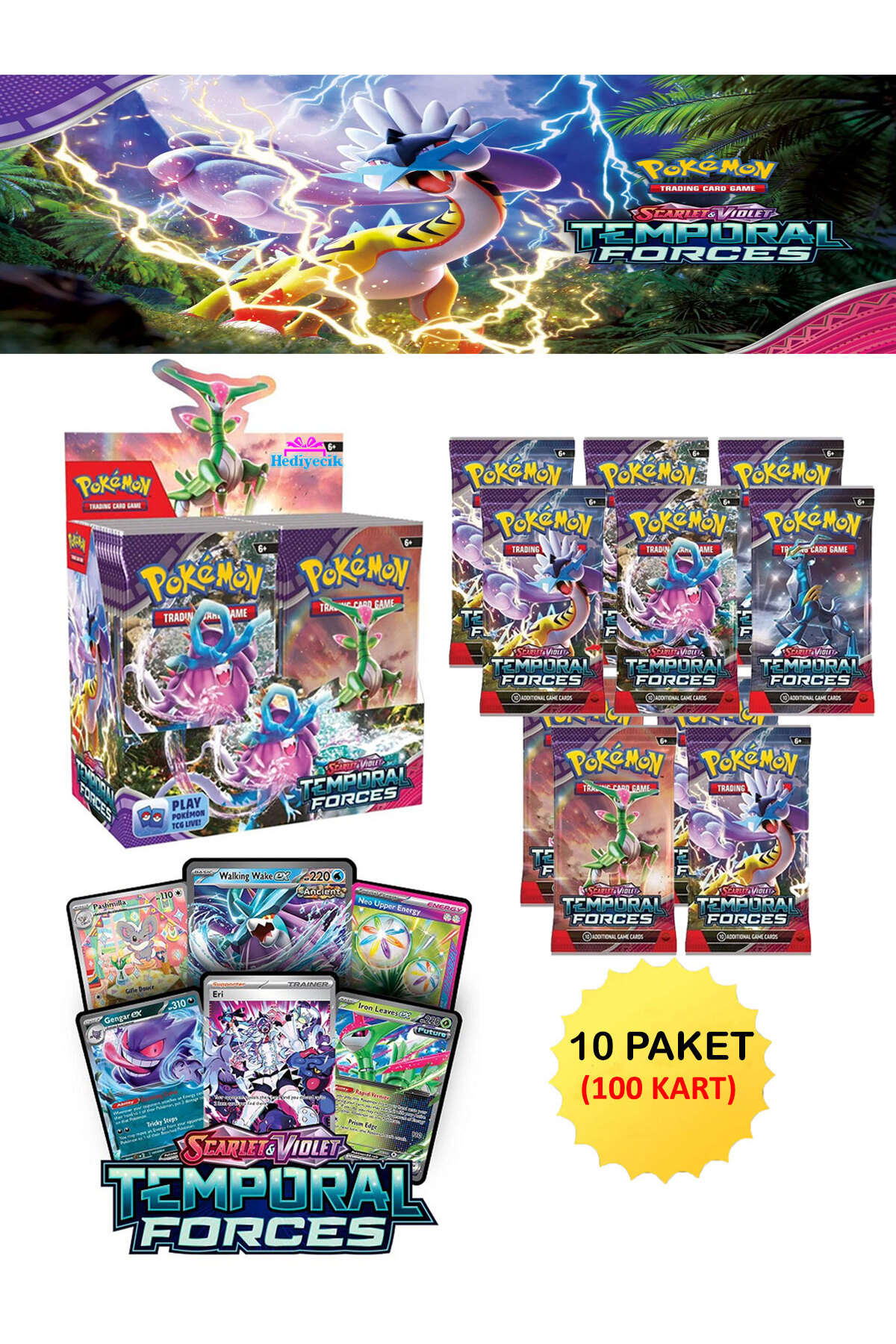 hediyecik Pokemon Scarlet & Violet Temporal Forces Kart - Pokemon