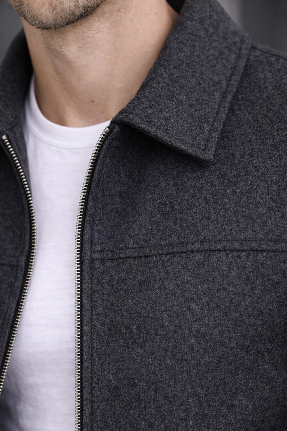 BASEL.CO  Old Money Dolgun Kumaş Tüylenmez Basic Kaşe Ceket - Görsel 2