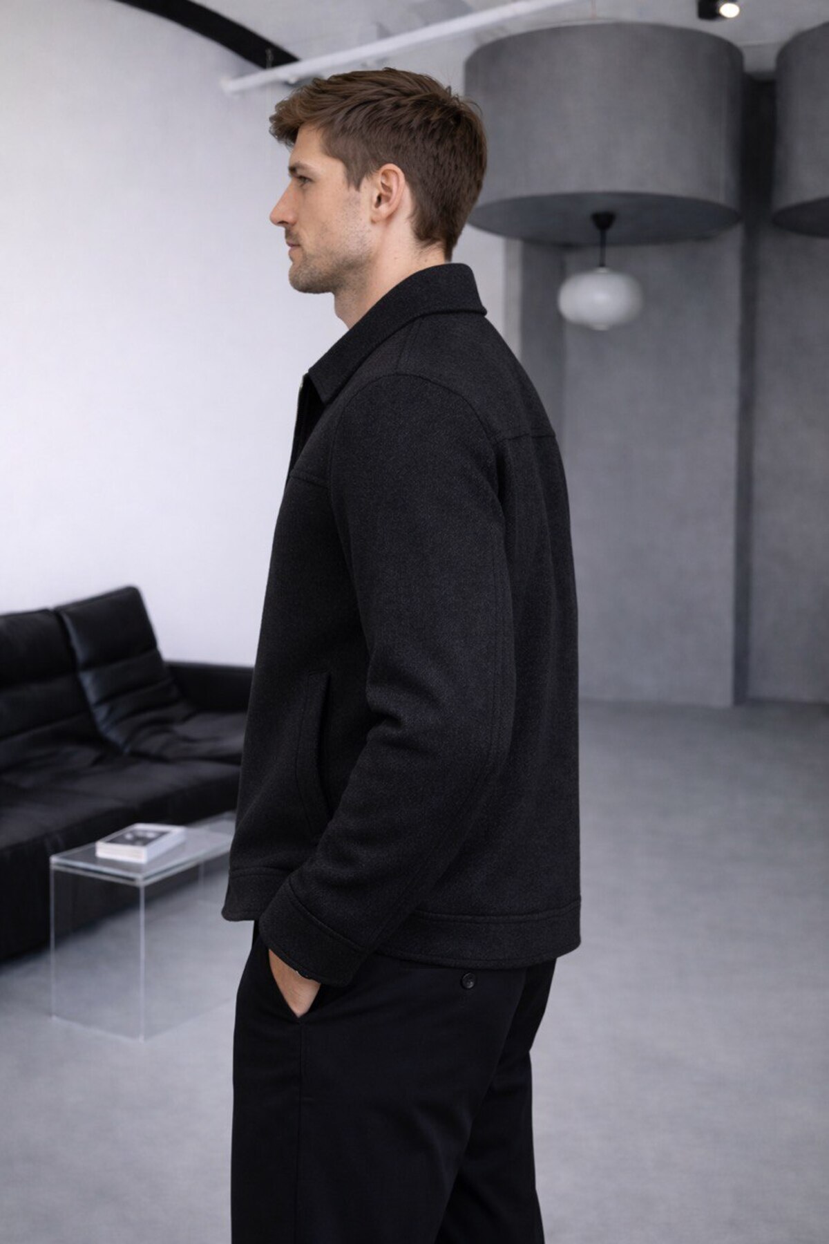 BASEL.CO  Old Money Dolgun Kumaş Tüylenmez Basic Kaşe Ceket - Görsel 4