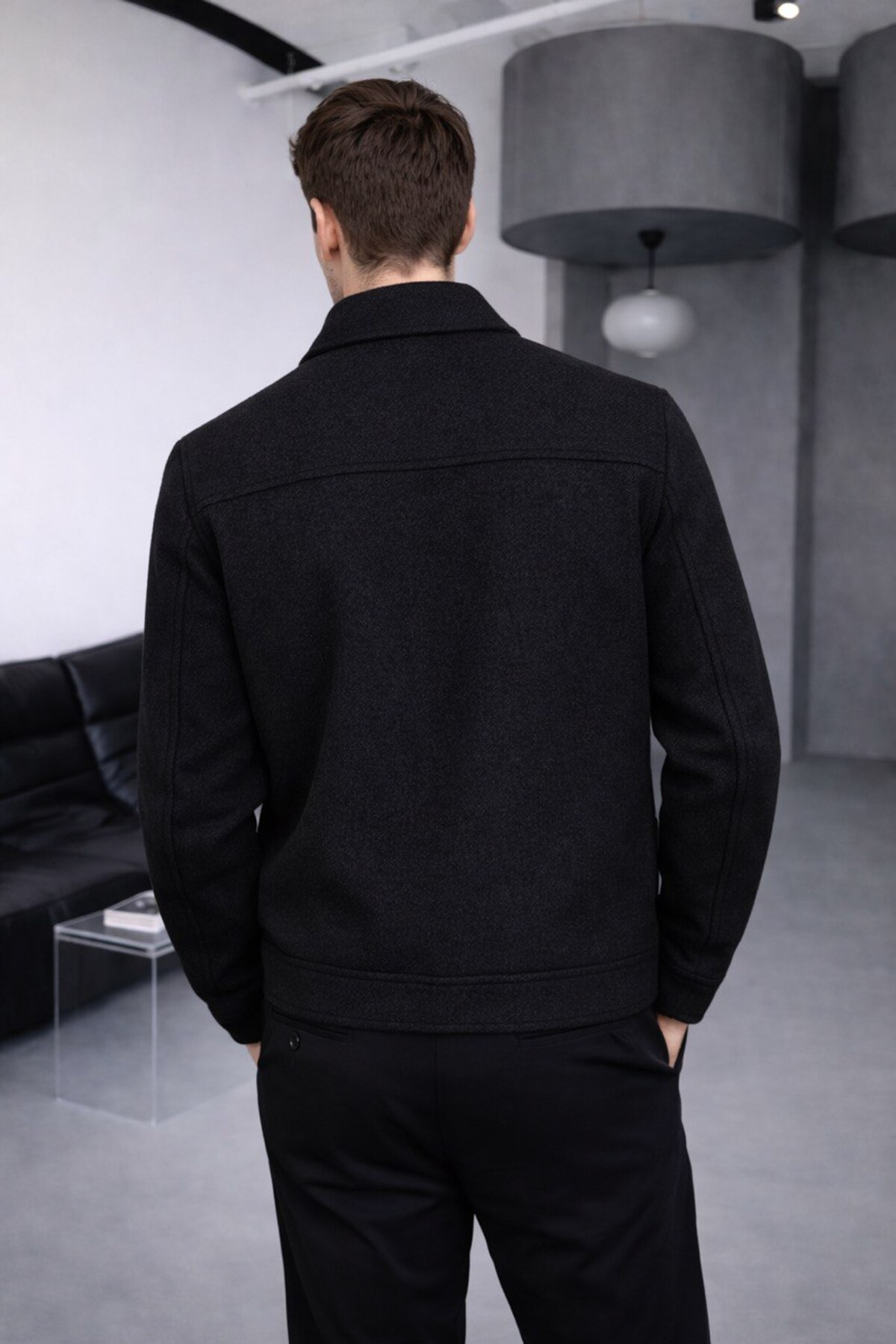 BASEL.CO  Old Money Dolgun Kumaş Tüylenmez Basic Kaşe Ceket - Görsel 5