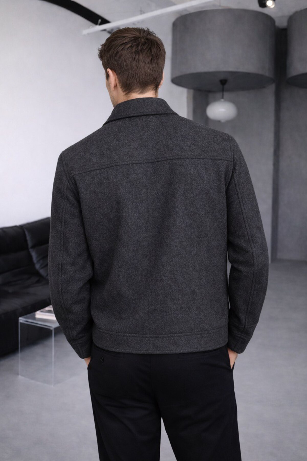 BASEL.CO  Old Money Dolgun Kumaş Tüylenmez Basic Kaşe Ceket - Görsel 5