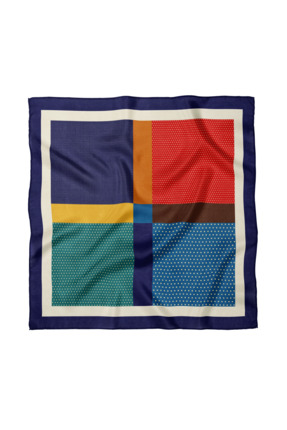 Sultan İpek Geometrik Desenli Fular / Bandana 50x50cm