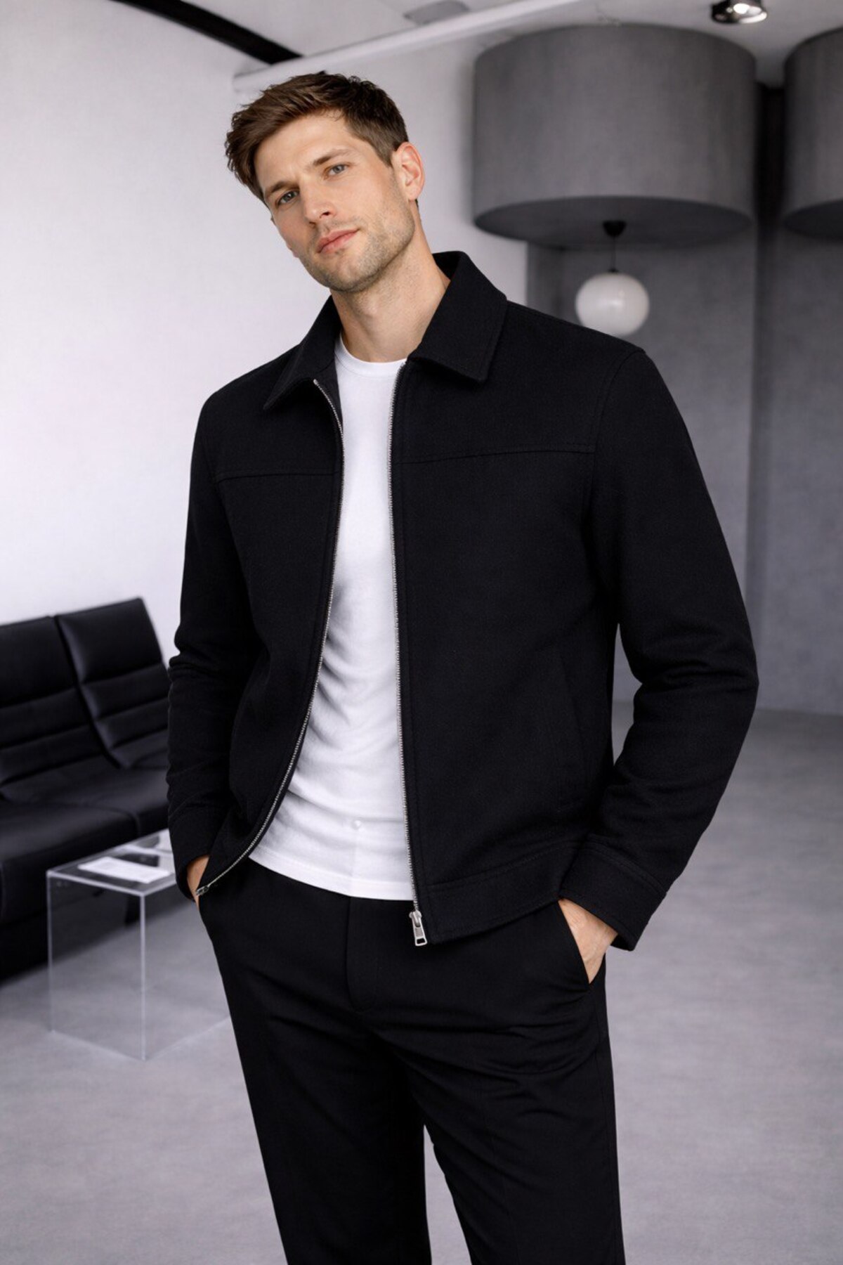 BASEL.CO  Old Money Dolgun Kumaş Tüylenmez Basic Kaşe Ceket