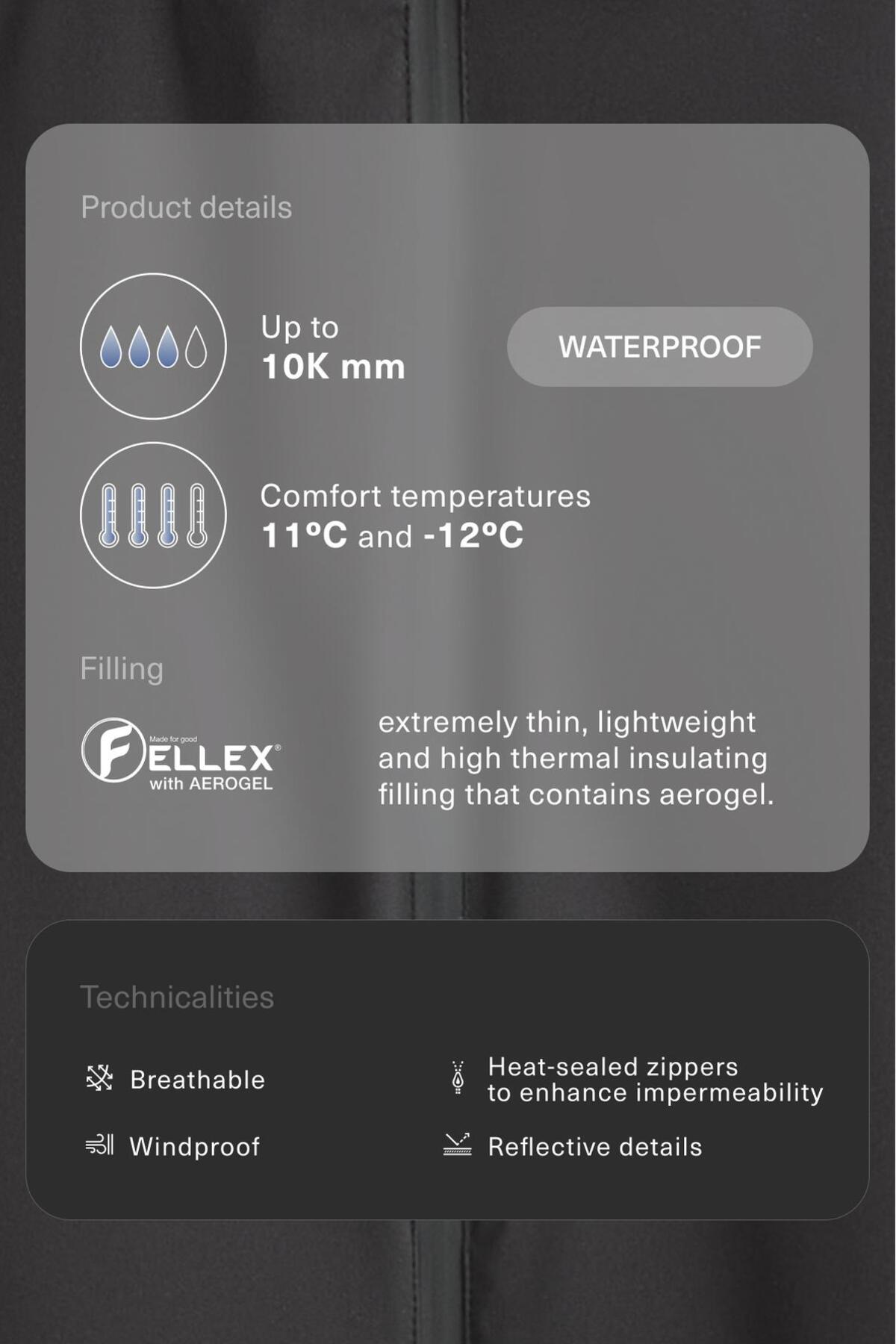 Oysho  Su geçirmez 10k FELLEX® Volcanic teknik dolgulu ceket - Görsel 3