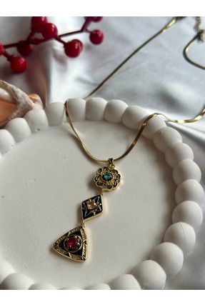 NO NAME Çelik 3 Uçlu Siyah Kolye