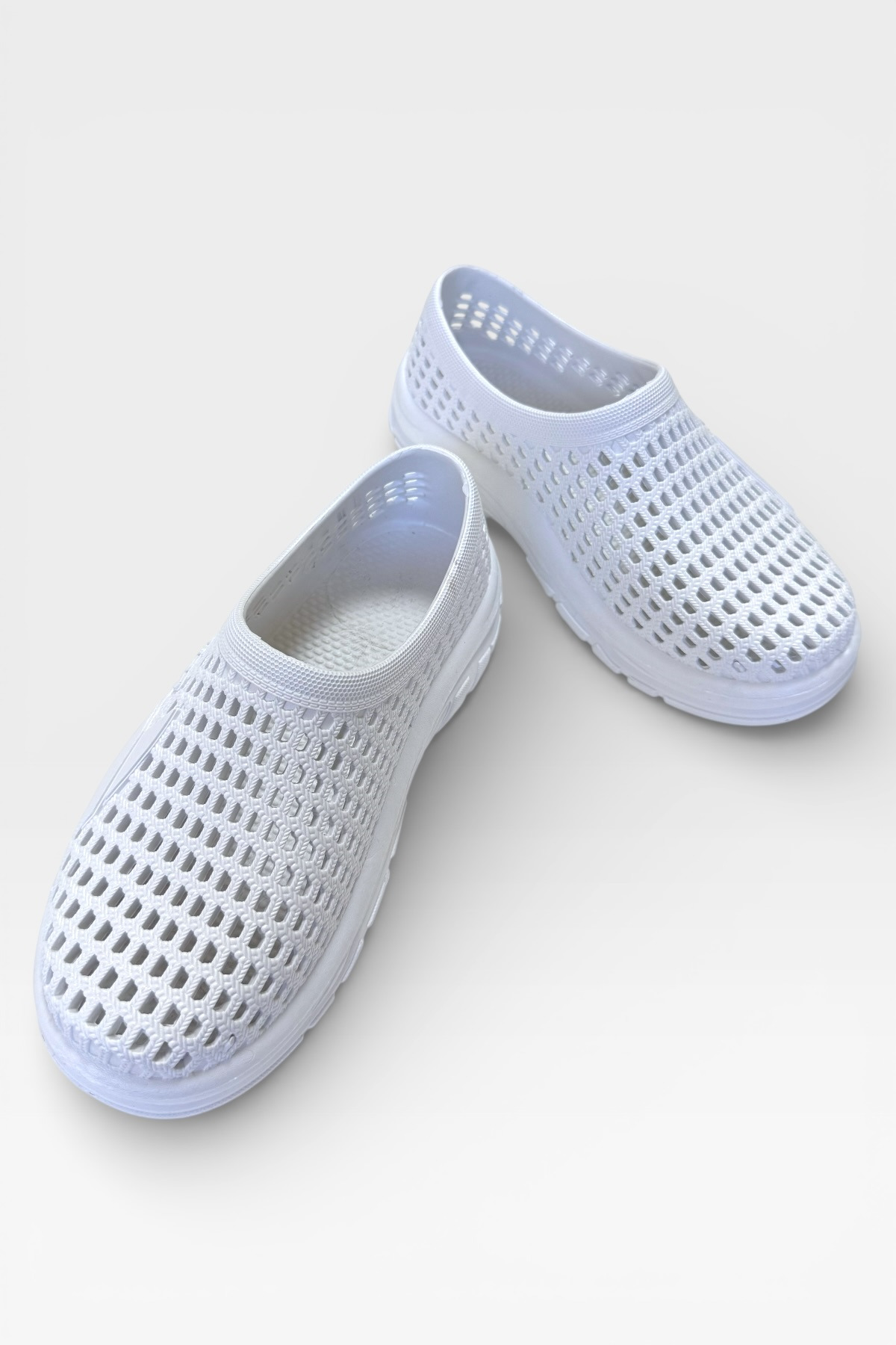 Liger Unisex Yazlık Çok Amaçlı Havuz Plaj Bahçe Anatomik Yumuşak Taban Günlük Ayakkabı BEYAZ görsel 7